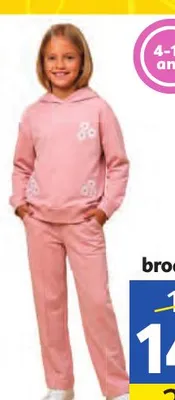 Jogging à capuche broderie fleurs