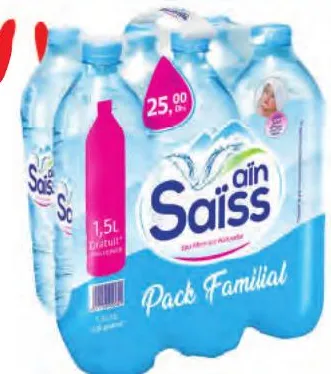 6 bouteilles d'eau minérale Aïn Saïss 1,5L