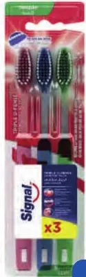 3 brosses à dents Signal triple defense comfort