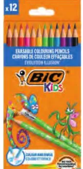 12 crayons de couleur effaçables