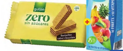 Biscuit sans sucre ajouté Gullon chocolat 30g + jus sans sucre ajouté Juver 200ml