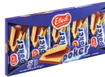 5 gaufrettes Poker cacao 45g