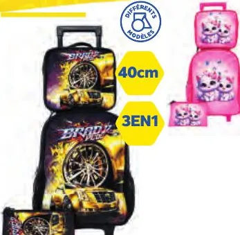 Set trolley + sac à goûter + trousse