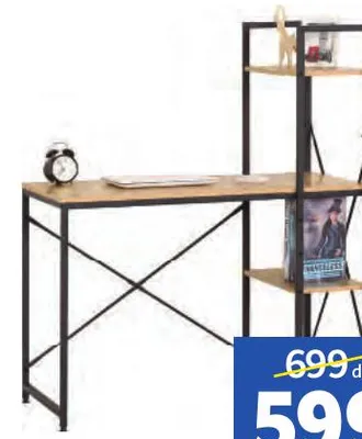 Bureau bois/acier 100x52x120cm