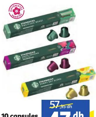 10 capsules de café Starbucks