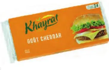 24 tranches de fromage fondu goût cheddar Khayrat 400g
