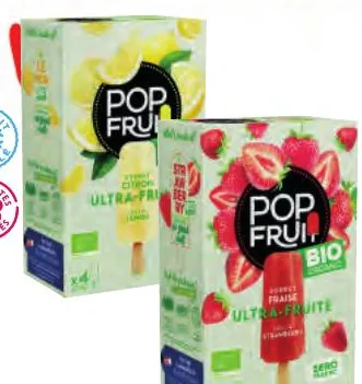 4 bâtonnets sorbet Pop Fruit 70g