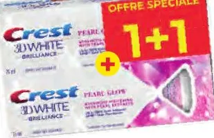 2 dentifrices Crest Pearl Glow 75ml
