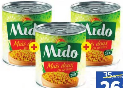 3 boites de maïs Mido 1/4