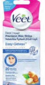 20 bandes de cire visage peaux sensibles Veet
