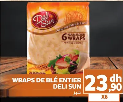 WRAPS DE BLÉ ENTIER DELI SUN