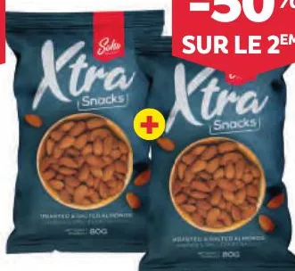 2 paquets d’amandes salées Soho 80g