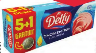 6 boites de thon entier Delfy 85g