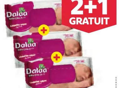 3 paquets de 60 lingettes Dalâa