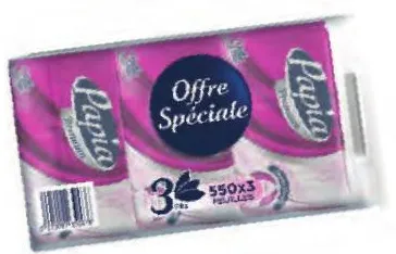 3 sachets de 550 mouchois 3 plis Papia