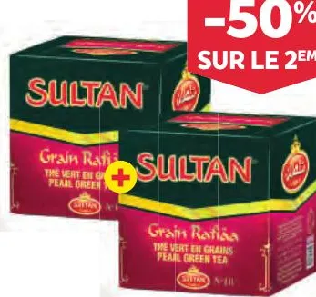 2 boites de thé vert Sultan Rafiâa 200g
