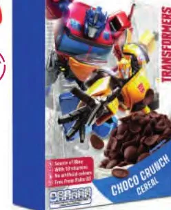 Céréales Transformers chocolat Crunchy