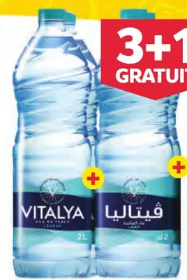 4 bouteilles d'eau de table Vitalya 2L