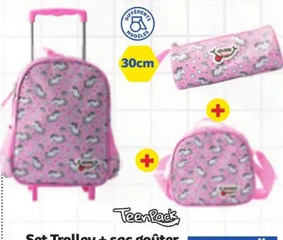 Set Trolley + sac goûter + trousse
