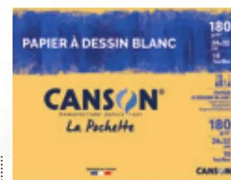 10 feuilles de papier à dessin 180g 24x32cm