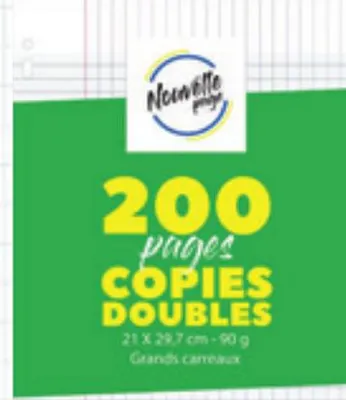 Copies doubles A4 200 pages petits/grands carreaux