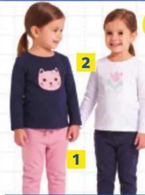 Pantalon jersey / T-shirt manches longues imprimé (Fille)