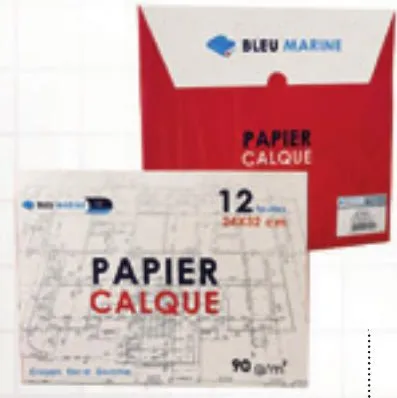 12 feuilles de papier calque 24x32cm 70g