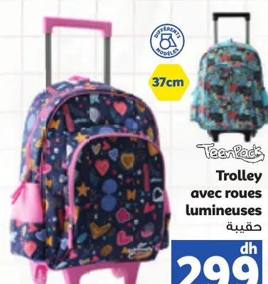 Trolley avec roues lumineuses