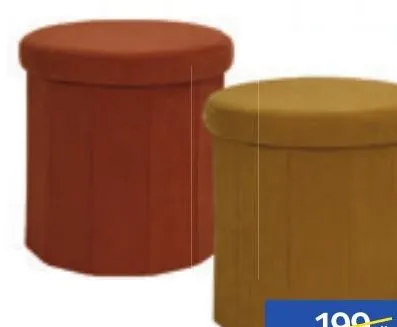Pouf coffre pliable côtelé jules 38cm