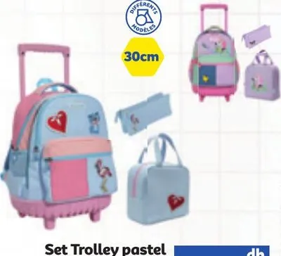 Set Trolley pastel + sac goûter + trousse