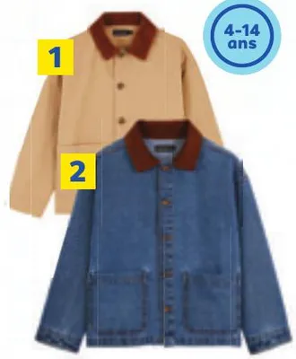 Veste en twill col velours