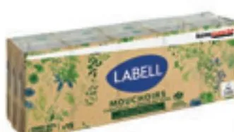 15 étuis de 9 mouchoirs Labell