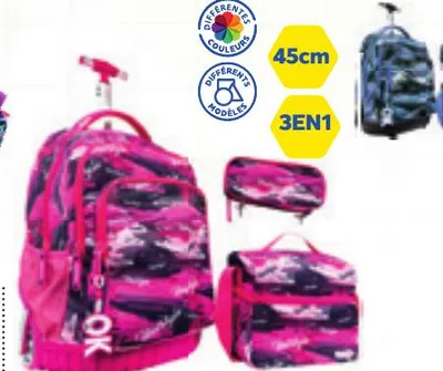 Set Trolley + sac goûter + trousse