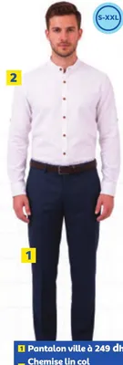 Chemise lin col mao