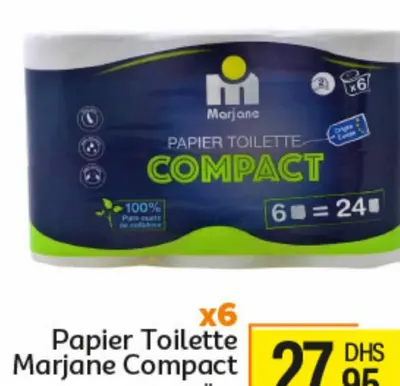 x6 Papier Toilette Marjane Compact