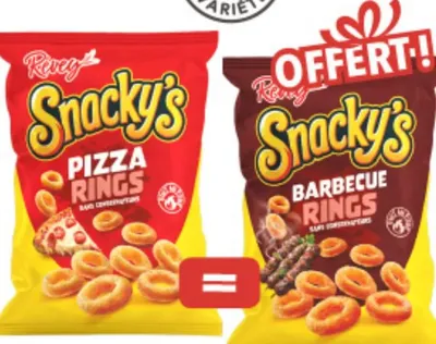 LOT Chips Snackys Pizza Rings 100g =Barbaque Rings 100g