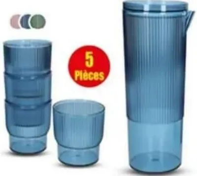 Carafe avec 4 tasses - إبريق + 4 أكواب