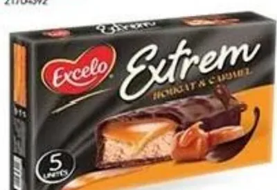 Barre de chocolat fourrée au nougat et au caramel EXTREM