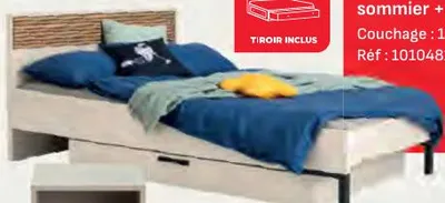 Lit BRAVO avec planche sommier + tiroir