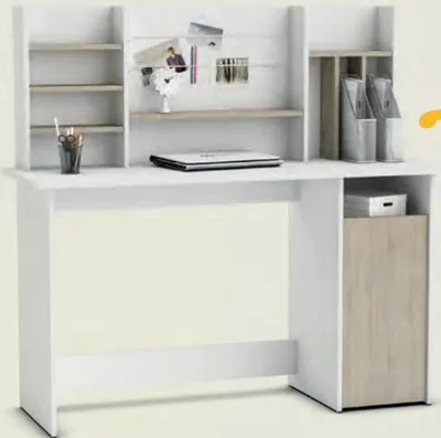 BUREAU AMBRE AVEC CAISSON + SURMEUBLE