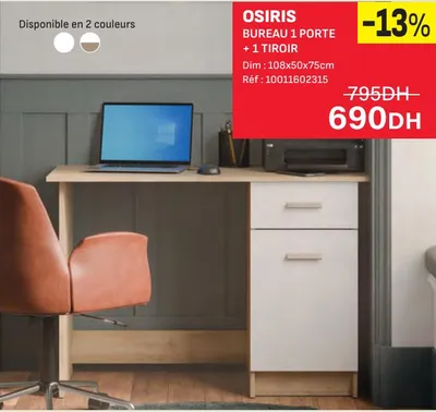 OSIRIS BUREAU 1 PORTE + 1 TIROIR