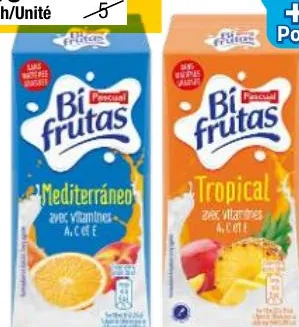 Jus de fruits au lait tropical / mediterraneo Bi Frutas Pascual 200ml