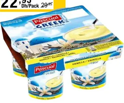 Pack de 4 yaourts greek style vanille Pascual 125g x 4