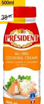 Crème cuisson semi-épaisse UHT Président 18%MG - 500ml