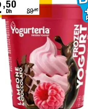 Pot de yogourt glacé framboise chocolat noir