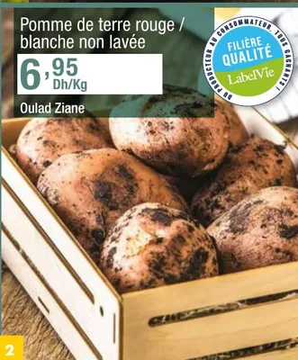 Pomme de terre rouge / blanche non lavée