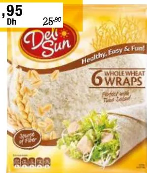 6 wraps Deli Sun 360g Diverses saveurs