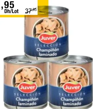 Lot de 3 boîtes de champignons morceaux Juver 100g x 3