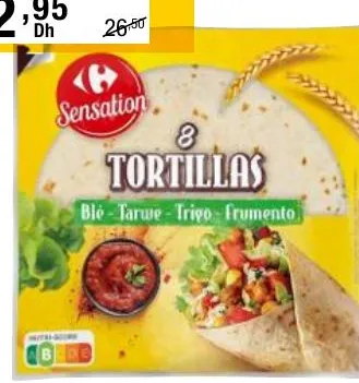8 tortillas de blé à garnir Carrefour Sensation 320g