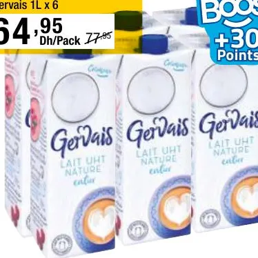Pack de 6 lait entier UHT Gervais 1L x 6